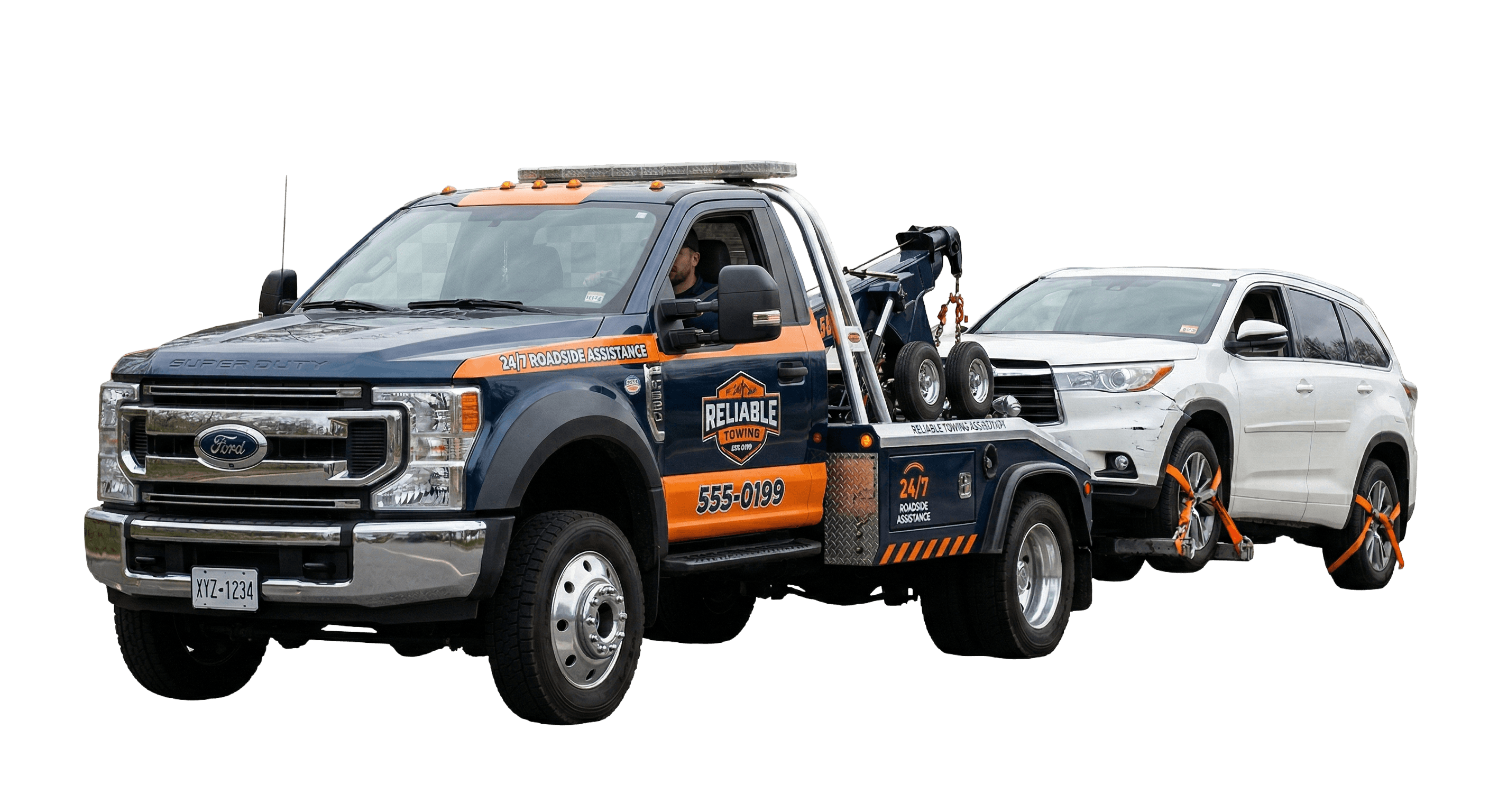 Tow truck illustration for Dallas towing marketing